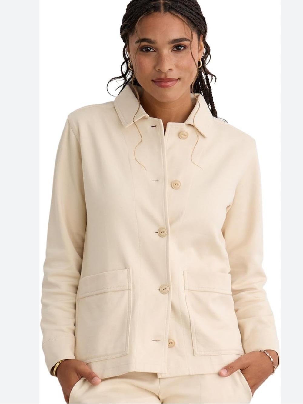 Fair Indigo organic cream jacket made in Peru new without tags XS